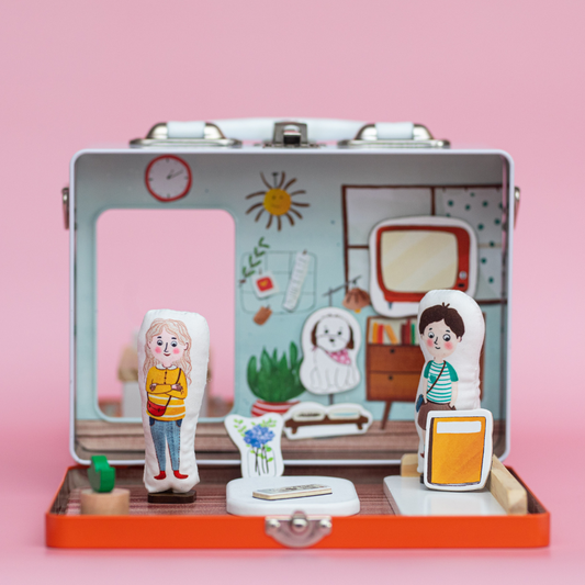 The Home Case: Kitchen & Living Room, Portable Dollhouse